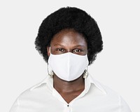 Face mask mockup psd on African American woman