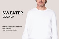 Sweater mockup psd for senior winter apparel editable ad