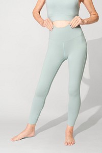 Women&rsquo;s green yoga pants with design space