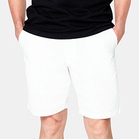 White shorts psd mockup men’s apparel