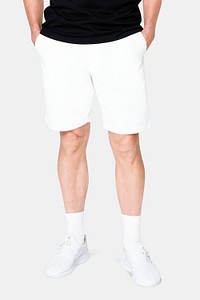 White shorts psd mockup men’s apparel