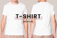 Men’s white t-shirt psd mockup for apparel ad