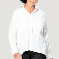 Women&rsquo;s white shirt psd mockup business fashion