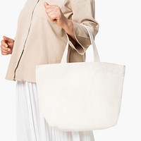White tote bag psd mockup women&rsquo;s apparel