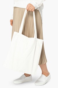 White tote bag basic apparel with design space