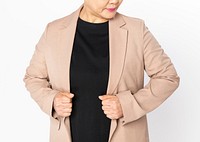 Brown business blazer mockup psd formal attire women’s apparel