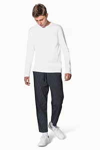Teenage boy in white sweater winter apparel portrait