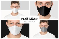 Editable face mask mockup psd template the new normal teenage fashion ad