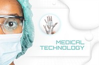 Medical professional psd mockup in medical uniform working in virtual screen