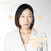 Facial recognition mockup psd biometric identification