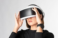Woman with virtual reality headsets