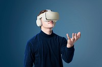 VR headset psd mockup smart technology