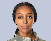 African female soldier, jobs and career portrait psd
