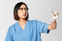 Doctor psd mockup with invisible screen technology