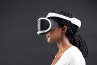 Woman with VR headset futuristic technology