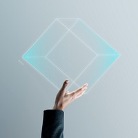 AI hologram hand mockup  smart digital technology