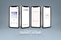 Smartphones mockup psd set with UI