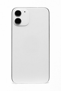 White smartphone mockup psd rear view innovative future technology