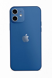 Blue Apple iPhone 12 rear view. NOVEMBER 12, 2020 - BANGKOK, THAILAND