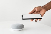 Google Nest mini smart speaker. SEPTEMBER 17, 2020 - BANGKOK, THAILAND