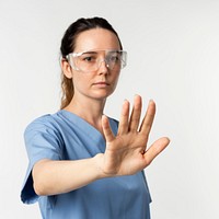 Female doctor with transparent glasses