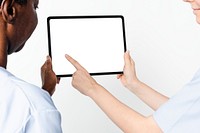 Tablet screen mockup psd medical technology