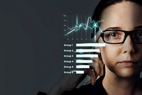 Woman with smart glasses mockup psd futuristic technology