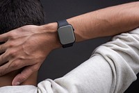 Black smartwatch on a wrist wearable technology