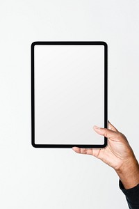 Digital tablet screen mockup psd with hand