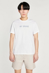 Men&#39;s white t-shirt mockup apparel