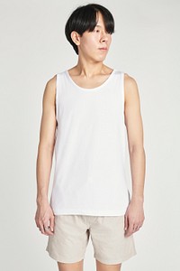 Man in a white tank top mockup