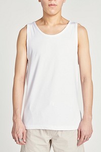 Man in a white tank top 