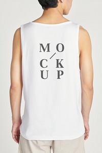 Man in a white tank top mockup