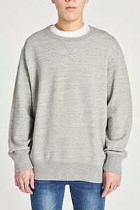 Men&#39;s casual gray sweatshirt mockup