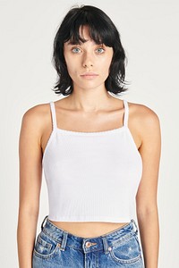 Sexy white singlet mockup top