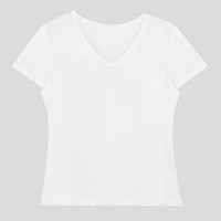 Simple white v neck t-shirt mockup 