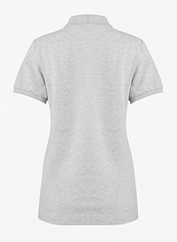 Women's gray polo psd mockup rear view