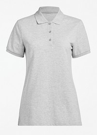 Women's gray polo psd mockup