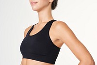 Women's black sports bra activewear mockup