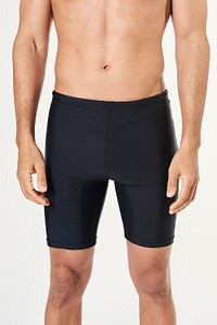 Men's black swim shots mockup black swimwear