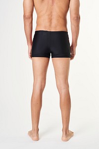 Swimming trunks on a male model rear view 