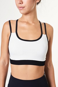 Sporty woman in a sports bra mockup