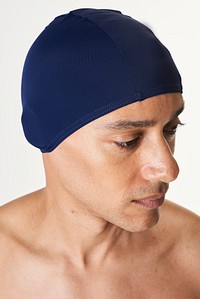 Men's navy blue swimming cap