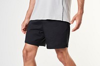 Black men's running shorts mockup  