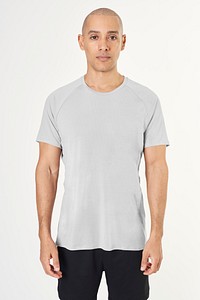 Man in a gray t-shirt mockup 