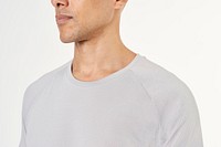 Man in a white cotton t-shirt mockup 
