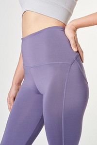 Women's purple workout leggings mockup