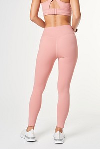 Women&#39;s pink workout leggings mockup