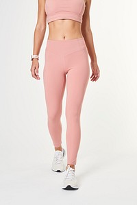 Women&#39;s pink workout leggings mockup
