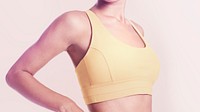 Women's yellow sports top active wear mockup 